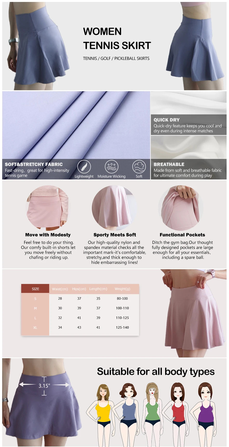 Daimu Live Women Tennis Skirt with Pockets Crossover High Waisted Athletic Golf Skorts Running Workout Skirts 2 in 1 Short Skirt
