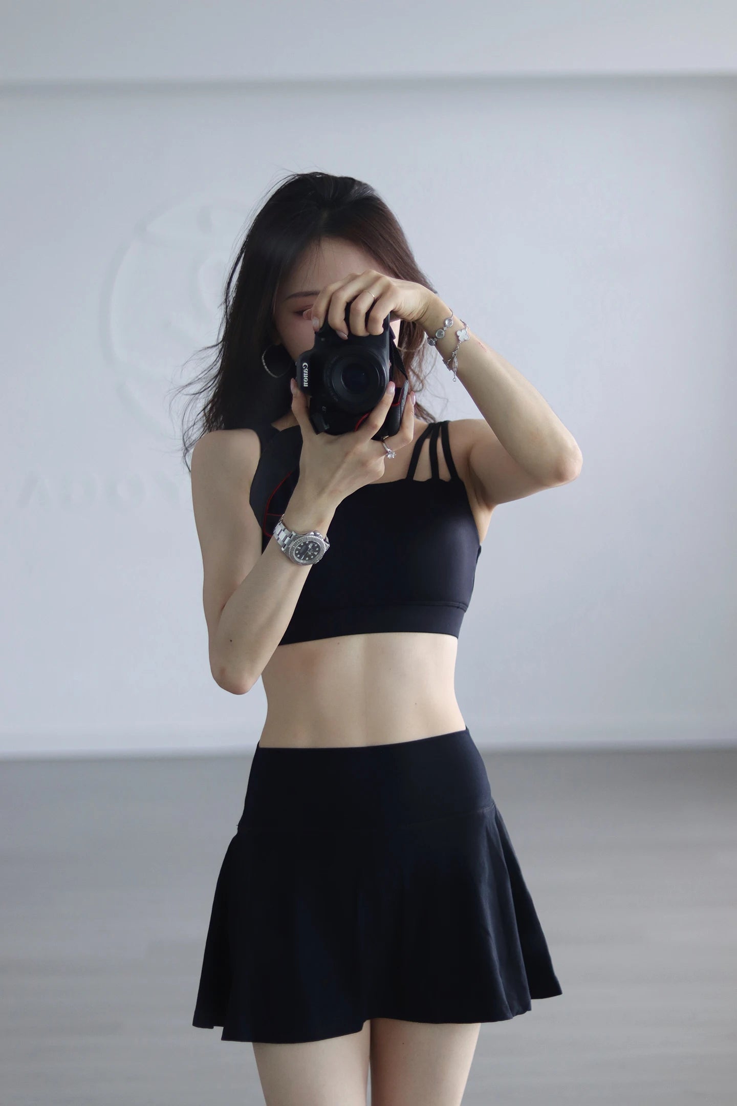 Daimu Live Women Tennis Skirt with Pockets Crossover High Waisted Athletic Golf Skorts Running Workout Skirts 2 in 1 Short Skirt