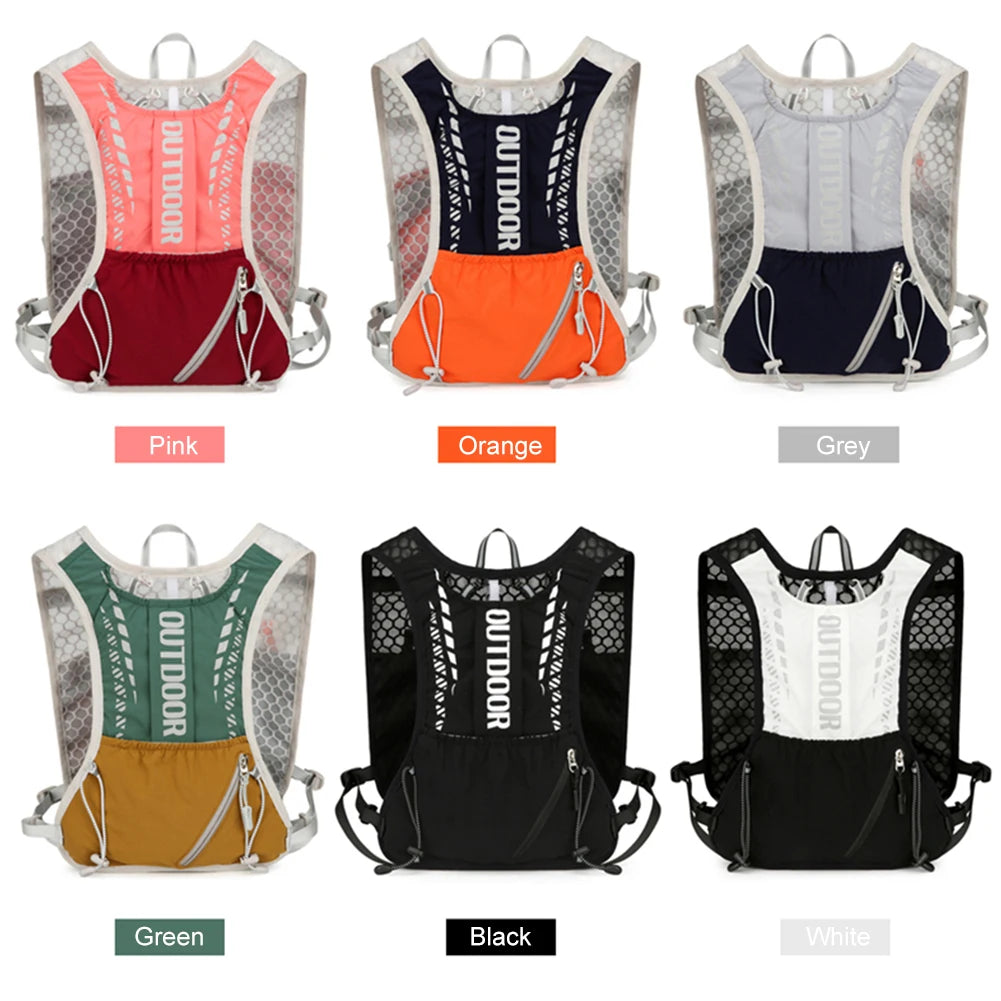 Hydration Running Vest Breathable Lightweight Running Vest Reflective Water Bladder Daypack for Hiking Trail Running