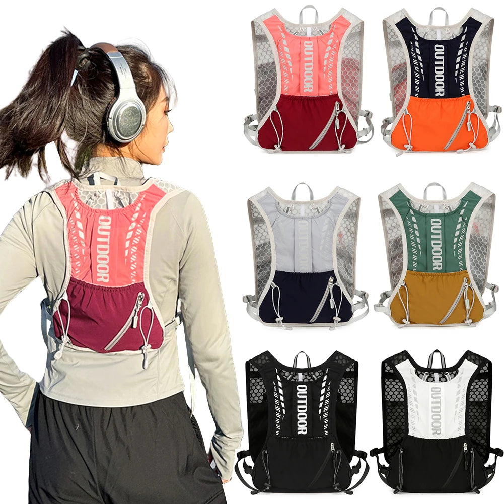 Hydration Running Vest Breathable Lightweight Running Vest Reflective Water Bladder Daypack for Hiking Trail Running