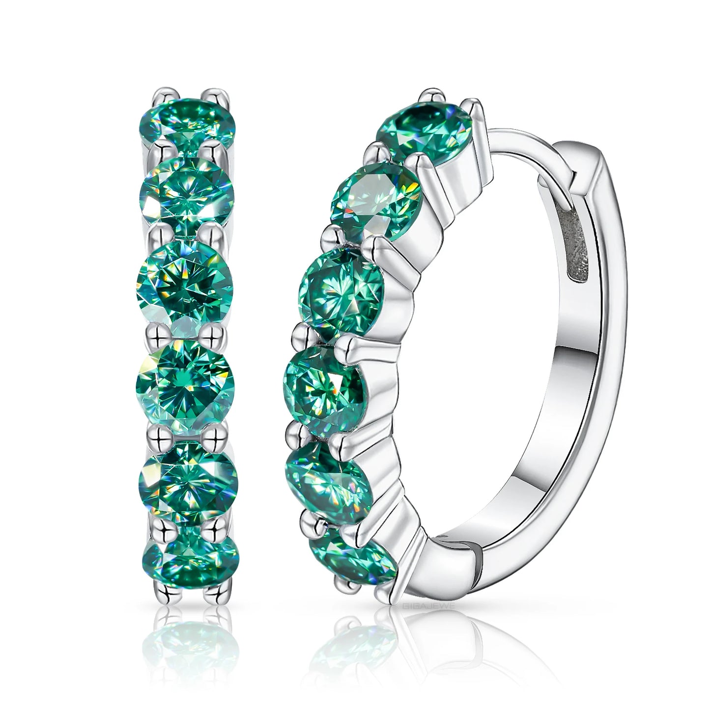 Hoop Earring Moissanite Natural Blue Color VVS1 S925 Silver 18K Gold Plated Diamond Test Passed Jewelry Woman Wife Gift
