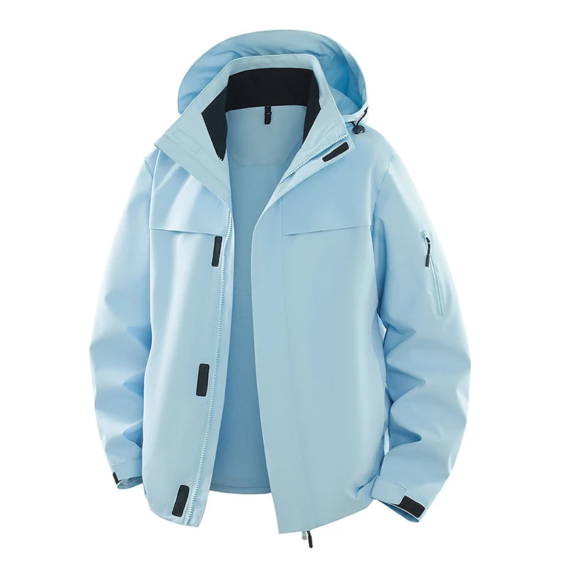 Spring And Autumn Outdoor Single-Flush Water-Repellent Casual Sportswear Hooded Loose Jacket With Removable Hood Loose Jacket