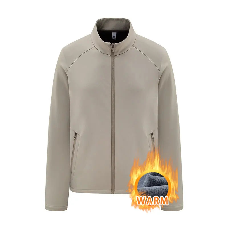 Autumn Winter Fleece Jacket Breathable Warm Comfortable Men Sport Stand Collar Jacket Warm Outdoor Sports Running Fitness Jacket