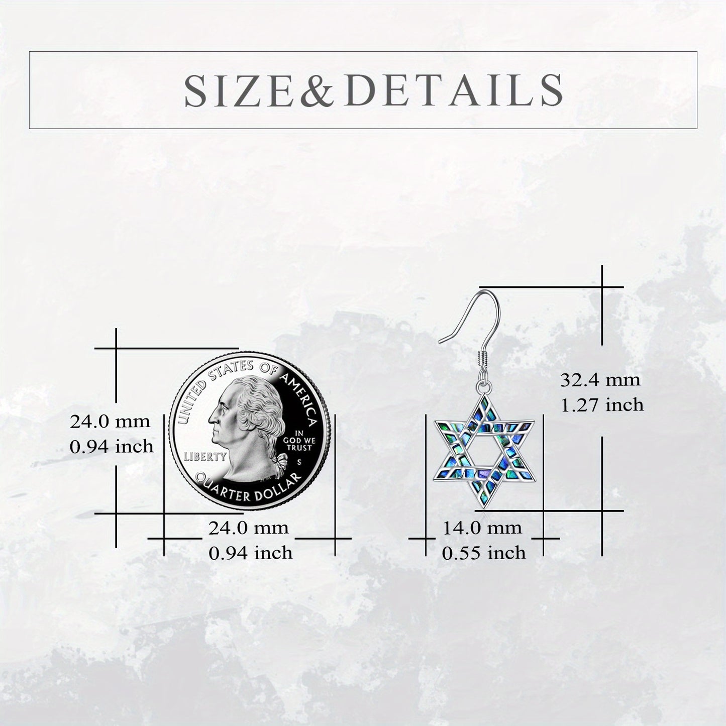 Star of David Earrings 925 Sterling Silvery Star Dangle Earrings for Women Mother Sister Friend