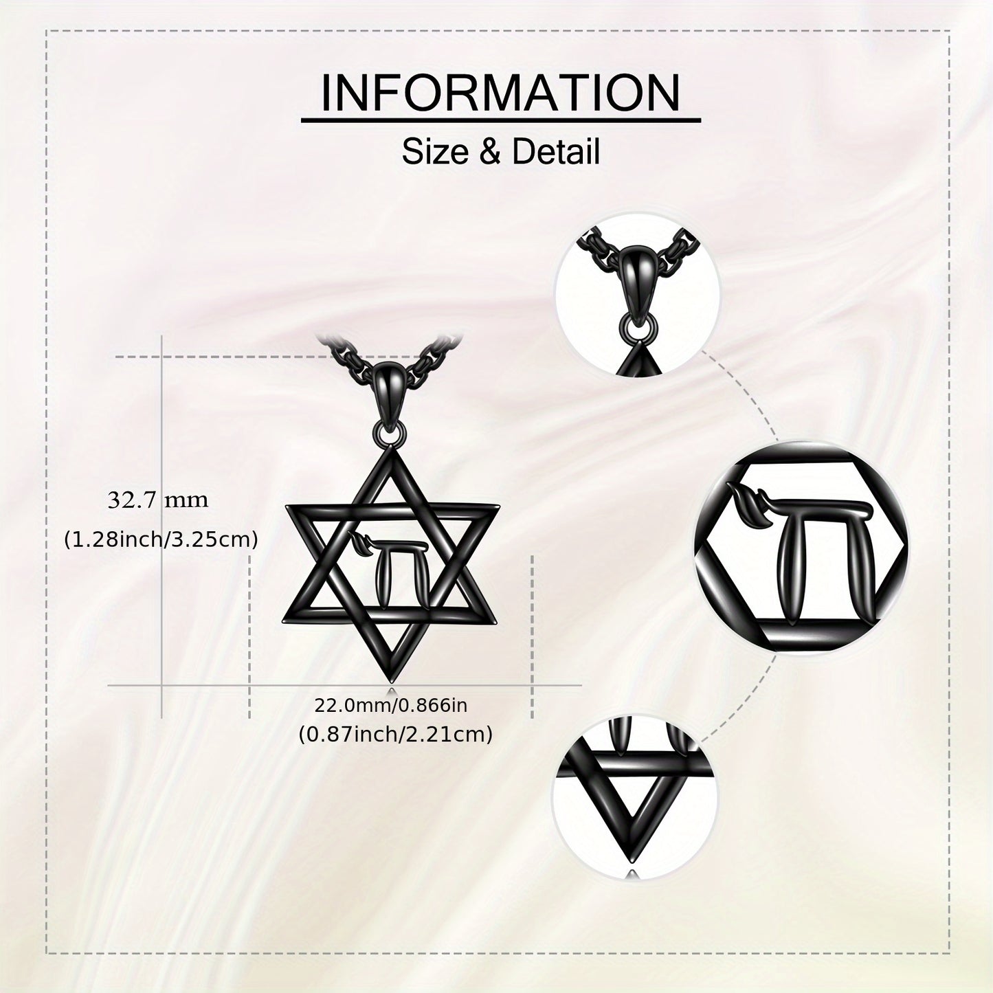 1pc Vintage Simple Style 925 Sterling Silver Star of David Pendant Necklace, Black Jewish Symbol Charm, All-Season Versatile Fashion Jewelry Gift for Women