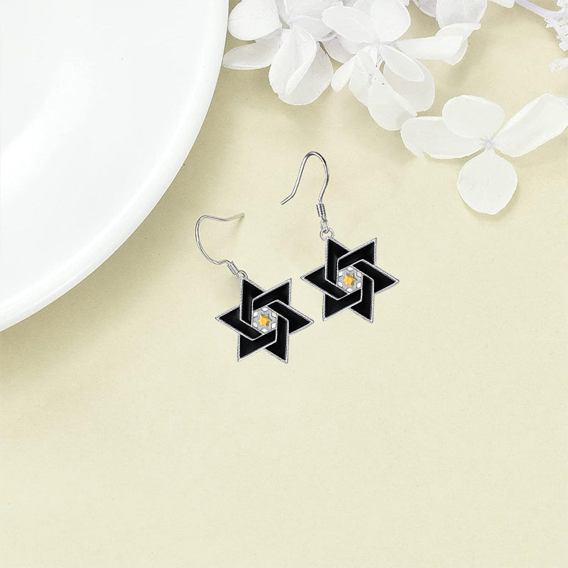 1 pair Exquisite Fashion Hexagonal Star Pendant Necklace for Men Classic Jewish Israeli Pendant Necklace Jewelry Gifts for Men Women