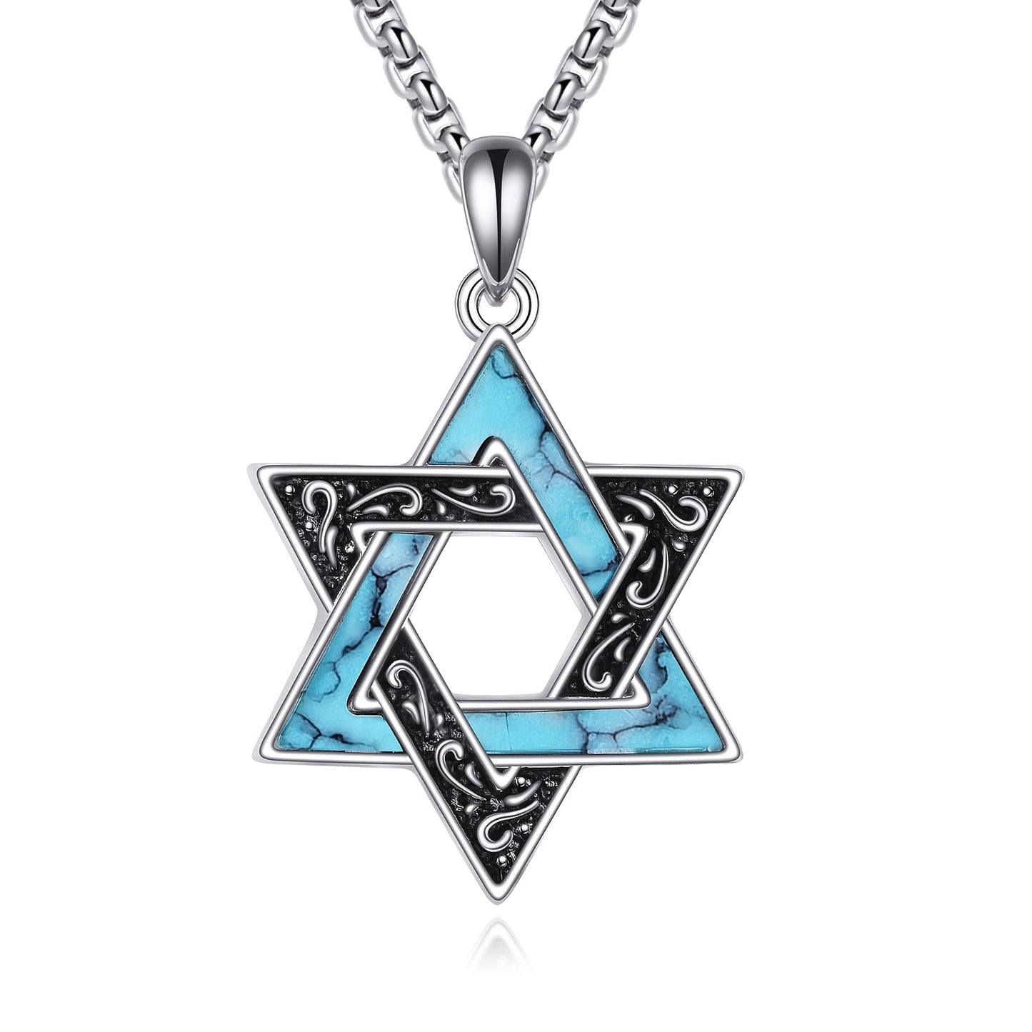 Star Of David Necklace for Men S925 Sterling Silvery Jewish David Star Pendant Necklace Jewish Star Jewelry for Women Men