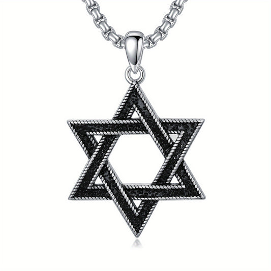 David's Star Necklace for Men 925 Sterling Silvery David's Star Pendant David's Star Necklace Jewish Star Pendant Jewelry Men's Gift
