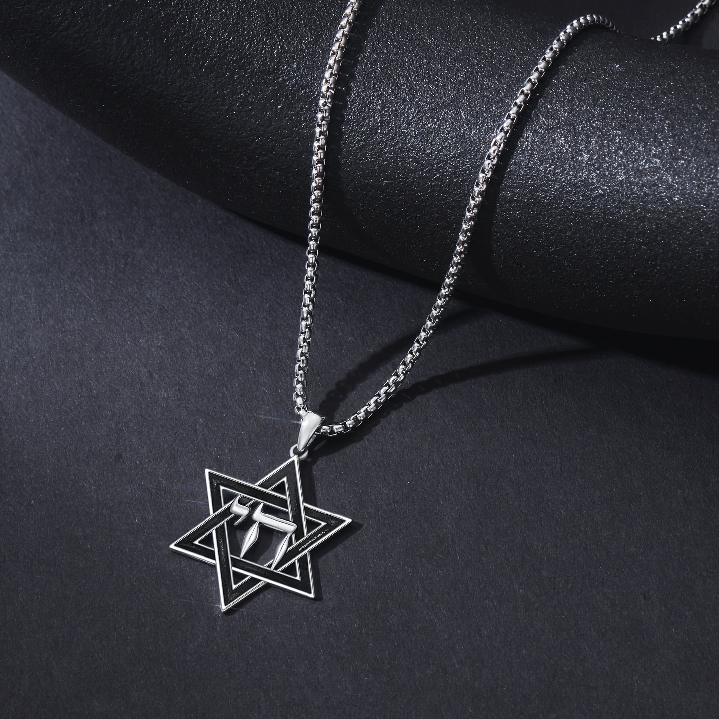 Star Of David Necklace S925 Sterling 925 Silver Chai Pendant Necklace Jewish Star Jewelry for Men, Women