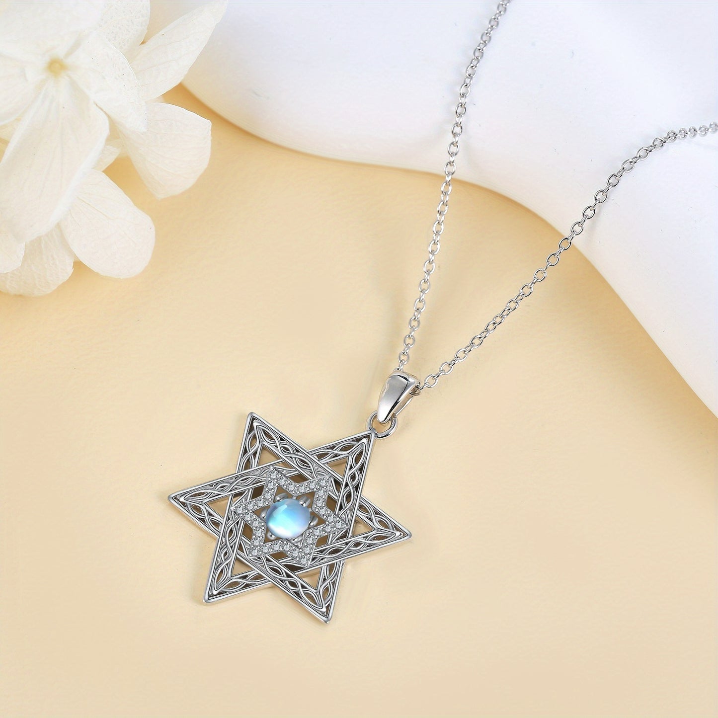 Star of David Necklace for Women Mom 925 Sterling Silver Magen Star of David Messianic Jewish Valentines Day Jewelry Gifts for Women Mom