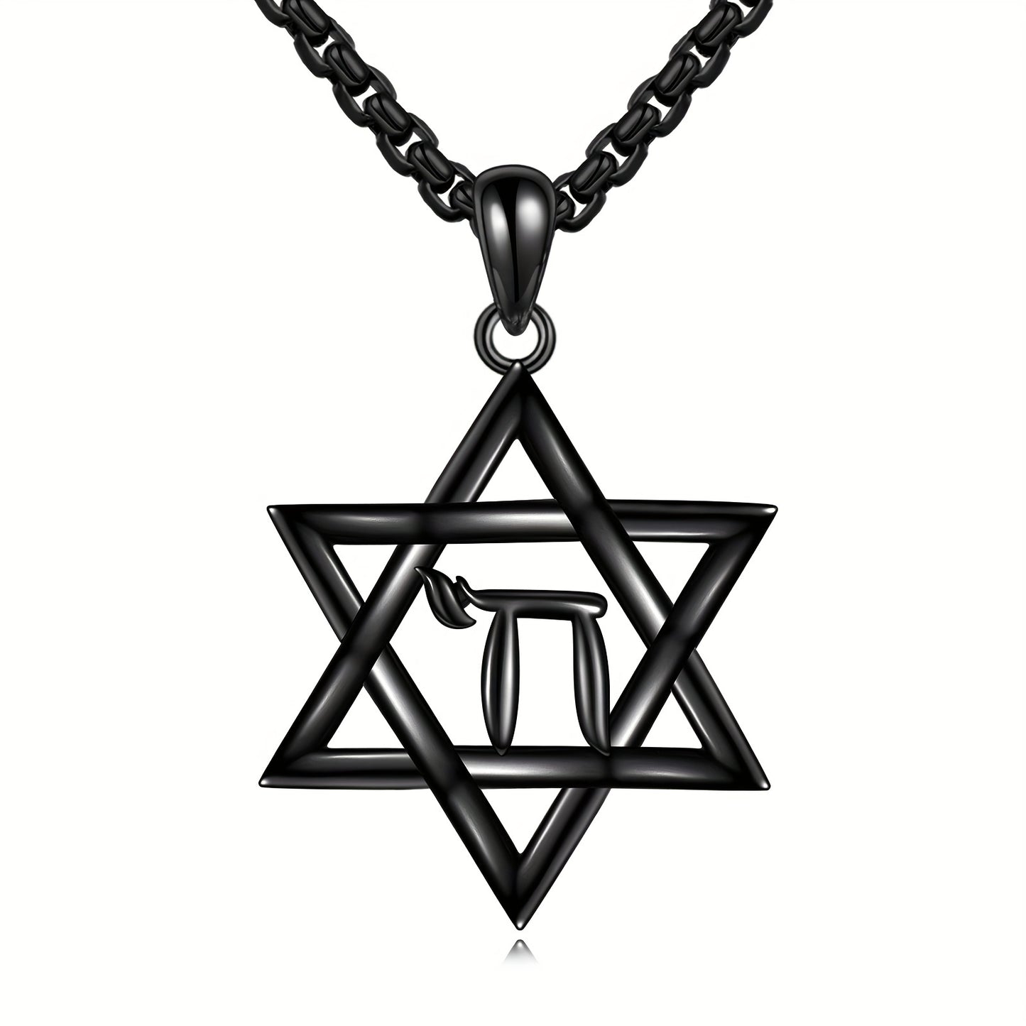 1pc Vintage Simple Style 925 Sterling Silver Star of David Pendant Necklace, Black Jewish Symbol Charm, All-Season Versatile Fashion Jewelry Gift for Women