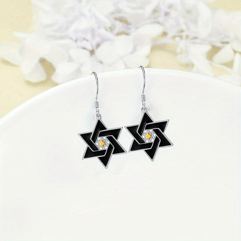 1 pair Exquisite Fashion Hexagonal Star Pendant Necklace for Men Classic Jewish Israeli Pendant Necklace Jewelry Gifts for Men Women