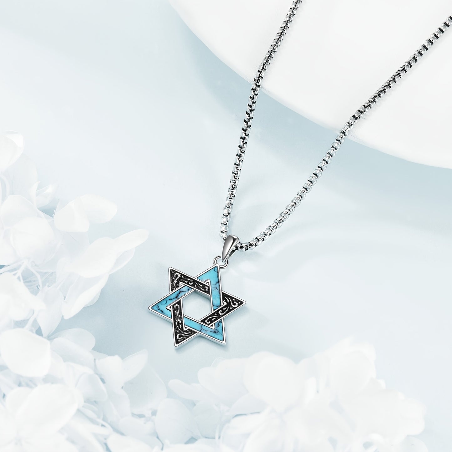 Star Of David Necklace for Men S925 Sterling Silvery Jewish David Star Pendant Necklace Jewish Star Jewelry for Women Men