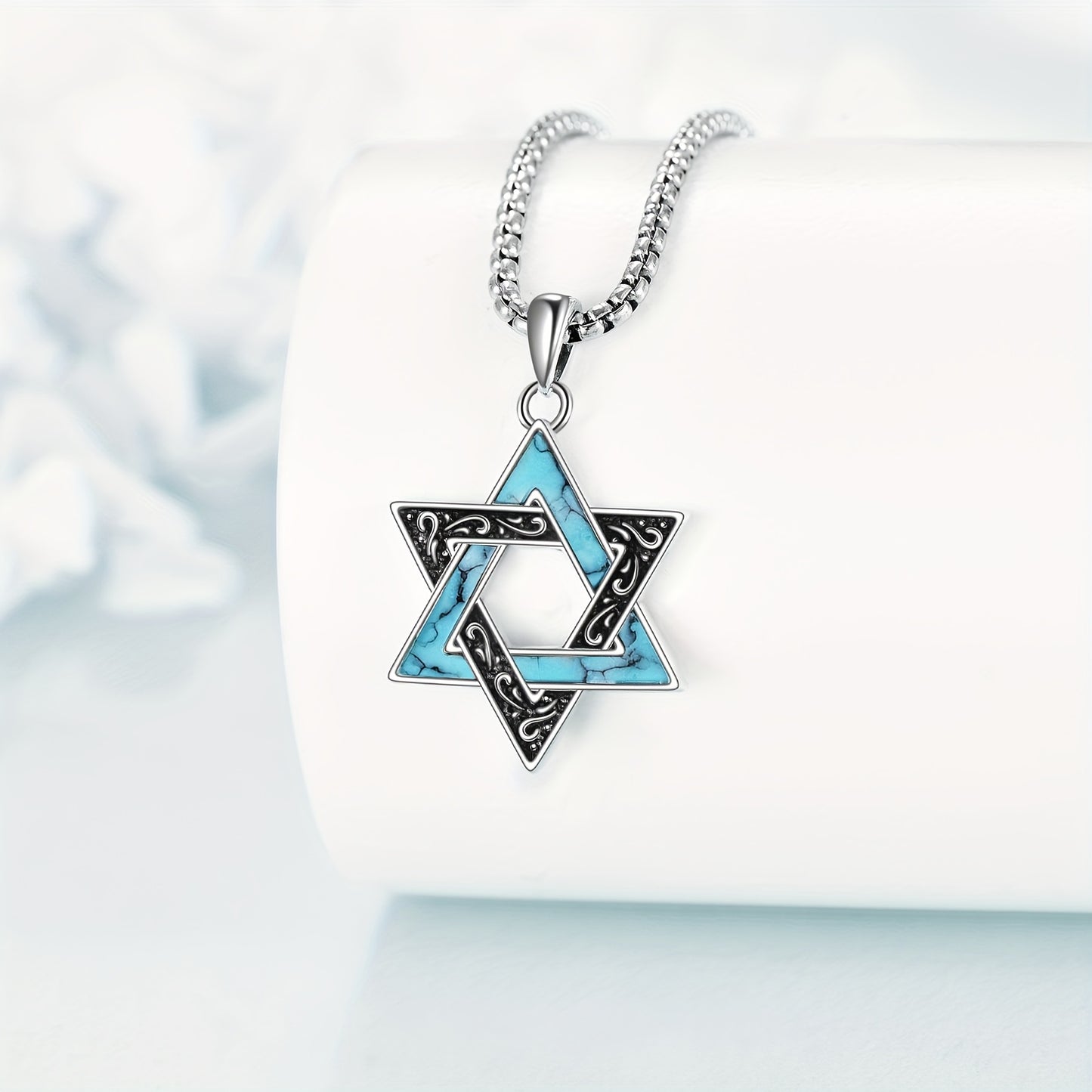 Star Of David Necklace for Men S925 Sterling Silvery Jewish David Star Pendant Necklace Jewish Star Jewelry for Women Men