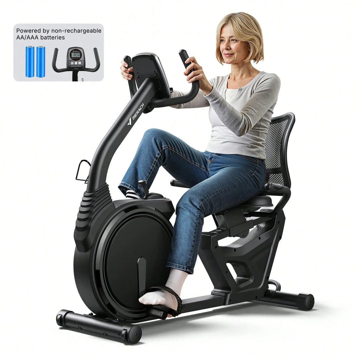 S19 Recumbent Exercise Bikes for Home High-end Recumbent Bike 330 lbs Weight Capacity Fitness Bike for Seniors Adults Magnetic Recumbent Stationary Bike Heart Rate Handle Adjustable Seat