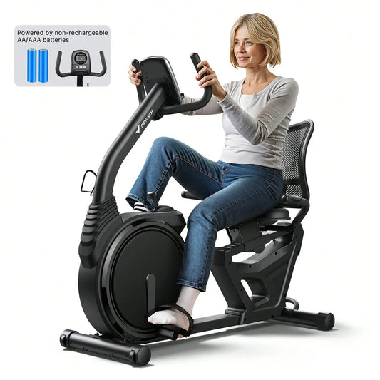 S19 Recumbent Exercise Bikes for Home High-end Recumbent Bike 330 lbs Weight Capacity Fitness Bike for Seniors Adults Magnetic Recumbent Stationary Bike Heart Rate Handle Adjustable Seat
