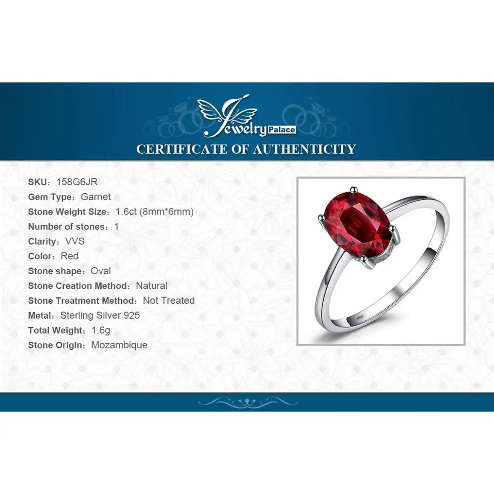 JewelryPalace Genuine Garnet  Amethyst Citrine Peridot Blue Topaz 925 Sterling Silver Rings for Women Colorful Gemstone Jewelry