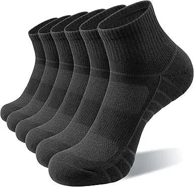 6 Pairs High Quality Men Summer Outdoor Casual Cotton Socks Short Breathable Black Ankle Socks Run Sports Socks Size 38-45