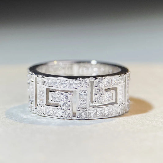 Luxury Solid 18K white gold and platinum PT950 couple ring men Moissanite Diamond Ring full diamond ring