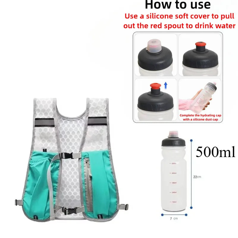 For Biking Running Storage Vest Lightweight Hiking Running Vest Reflective Hydration Water Chest Pack With Phone Storage Pocket