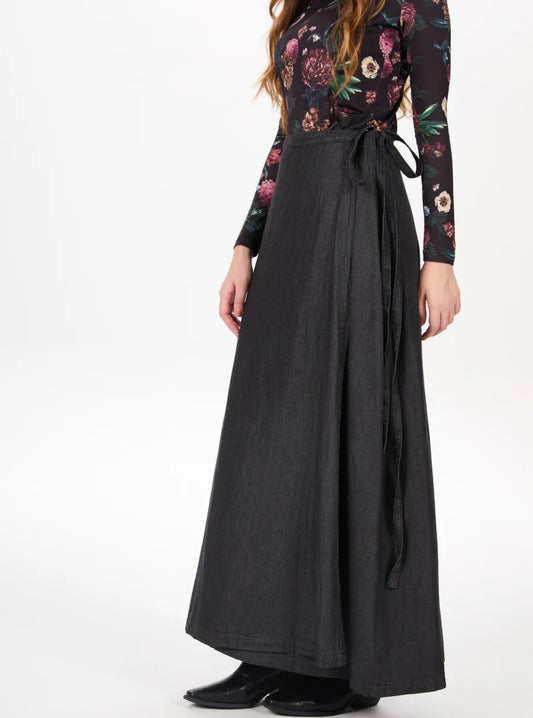 AS AW25 Denim one piece wrap skirts adjustable waist woman clothing