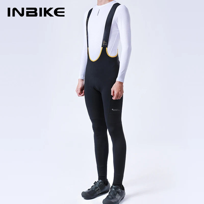 Winter Men's Cycling Bib Pants Padding Professional Fleece Strap Trousers Bike Riding Pants Man Road Bike Mountain Tights