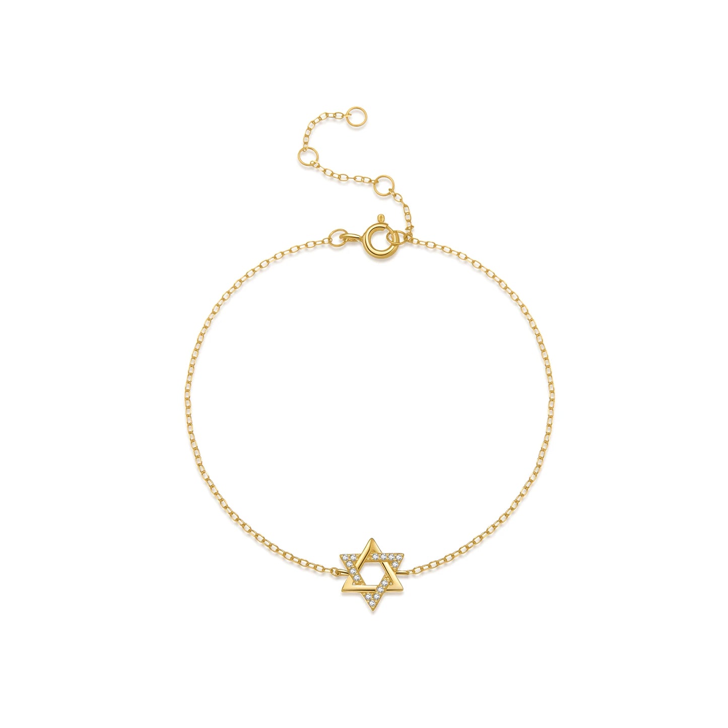Women 925 Sterling Silver Star Of David Bracelet CZ Zircon 2025 Wedding Anniversary Fine Luxury Daily Jewelry Gift