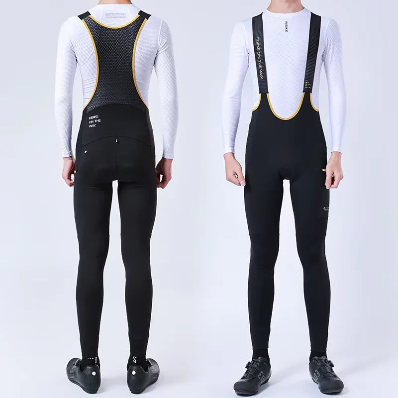 Winter Men's Cycling Bib Pants Padding Professional Fleece Strap Trousers Bike Riding Pants Man Road Bike Mountain Tights