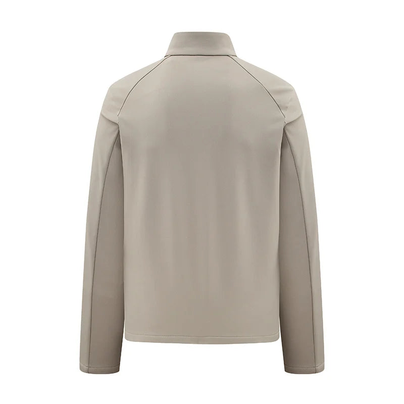 Autumn Winter Fleece Jacket Breathable Warm Comfortable Men Sport Stand Collar Jacket Warm Outdoor Sports Running Fitness Jacket