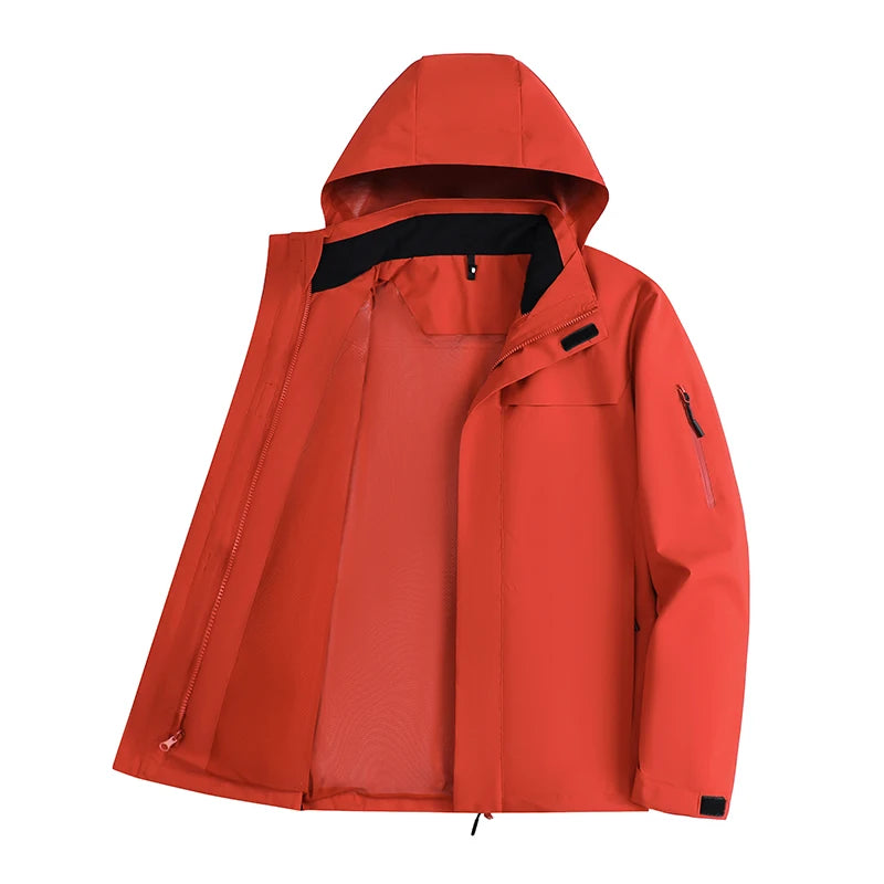 Spring And Autumn Outdoor Single-Flush Water-Repellent Casual Sportswear Hooded Loose Jacket With Removable Hood Loose Jacket