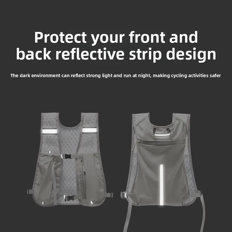 For Biking Running Storage Vest Lightweight Hiking Running Vest Reflective Hydration Water Chest Pack With Phone Storage Pocket