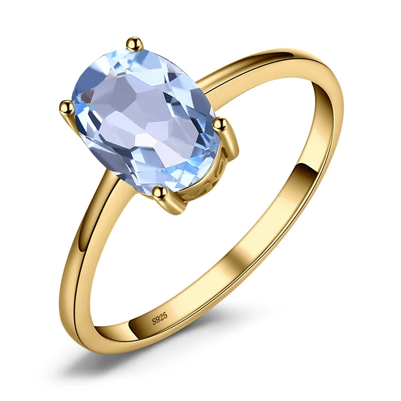 JewelryPalace Genuine Garnet  Amethyst Citrine Peridot Blue Topaz 925 Sterling Silver Rings for Women Colorful Gemstone Jewelry