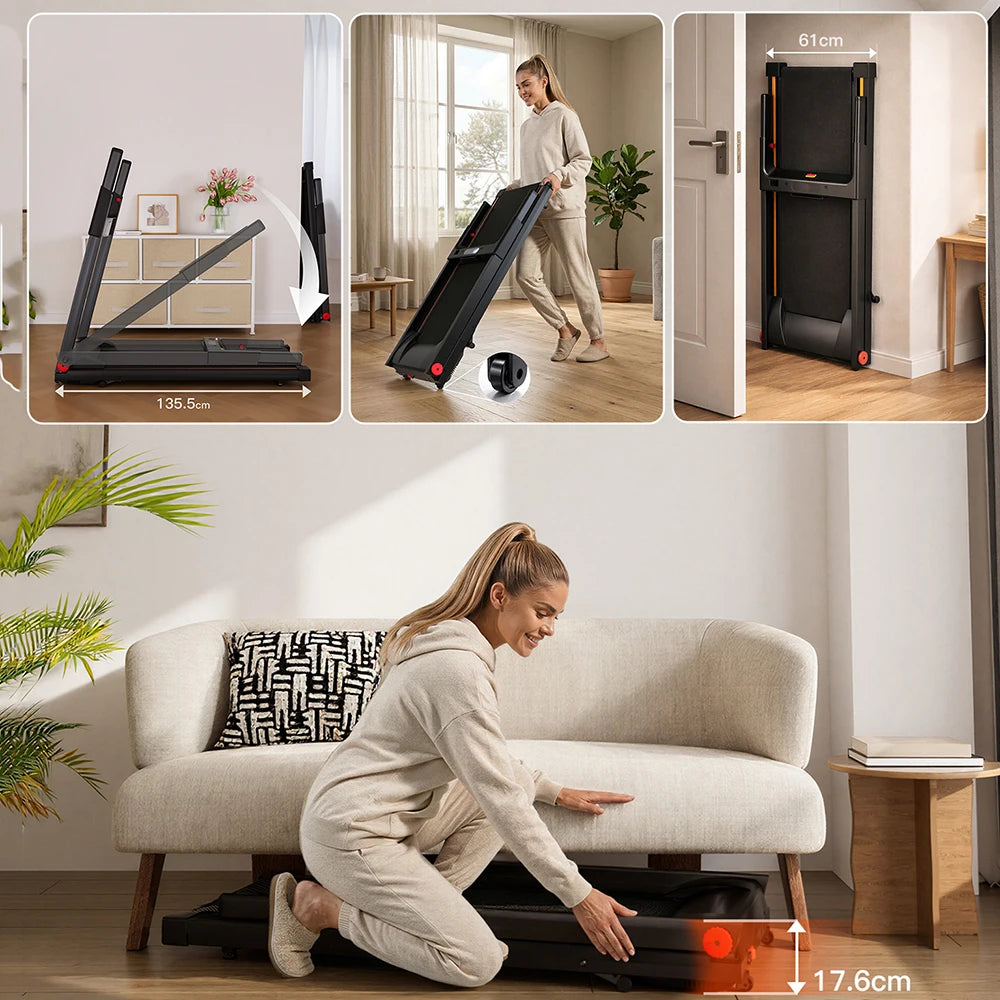 4in1 Treadmills for Home with Incline Foldable Handles Treadmill 300LBS Capacity 3.0HP 7.5MPH Folding Running Treadmill Exercise