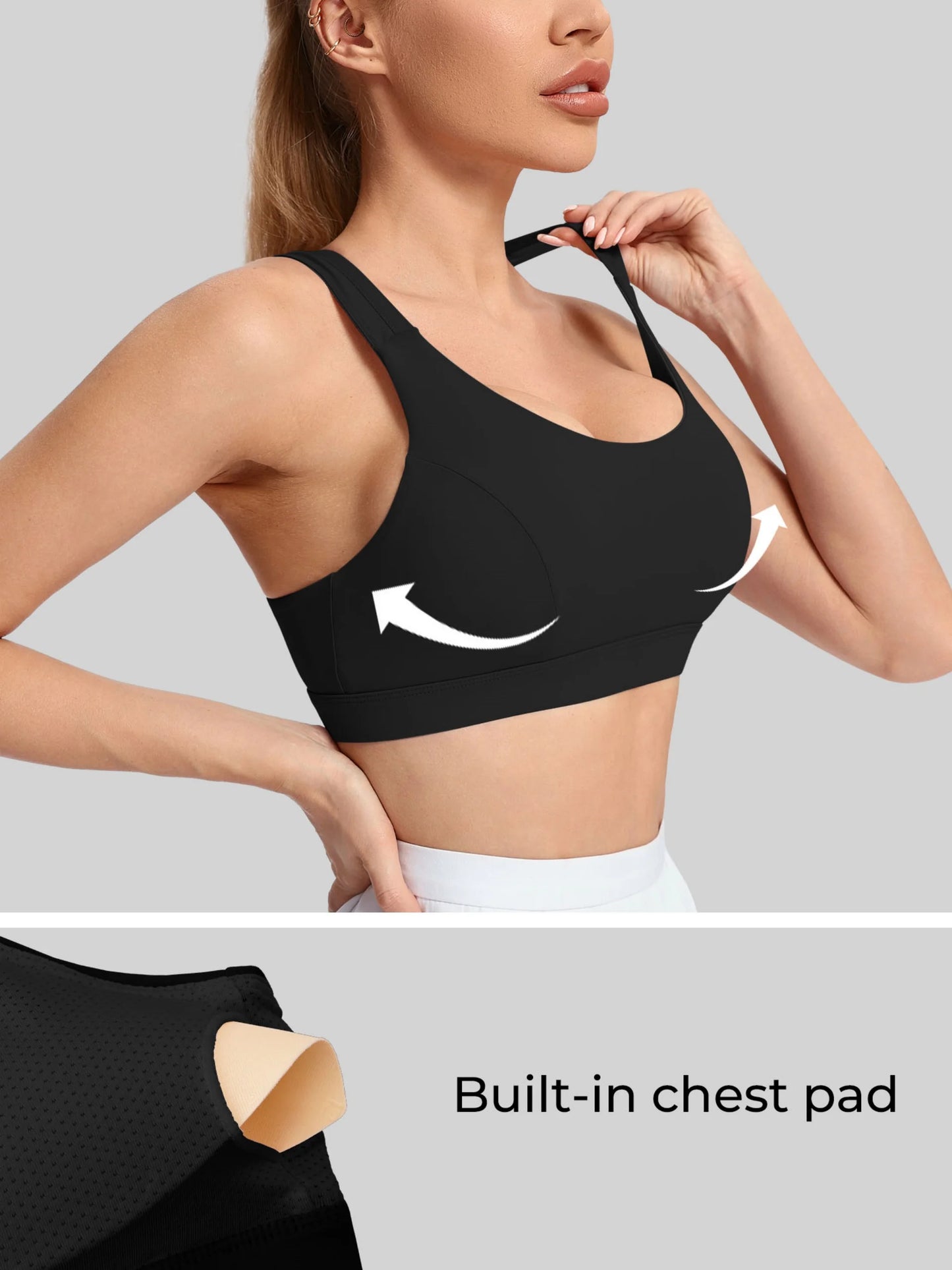Ladies' yoga sports bra - back style, thin shoulder strap sports vest, breathable nylon blended material