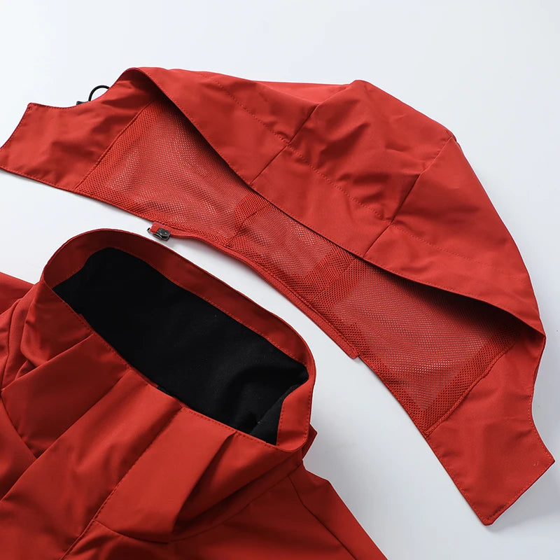 Spring And Autumn Outdoor Single-Flush Water-Repellent Casual Sportswear Hooded Loose Jacket With Removable Hood Loose Jacket
