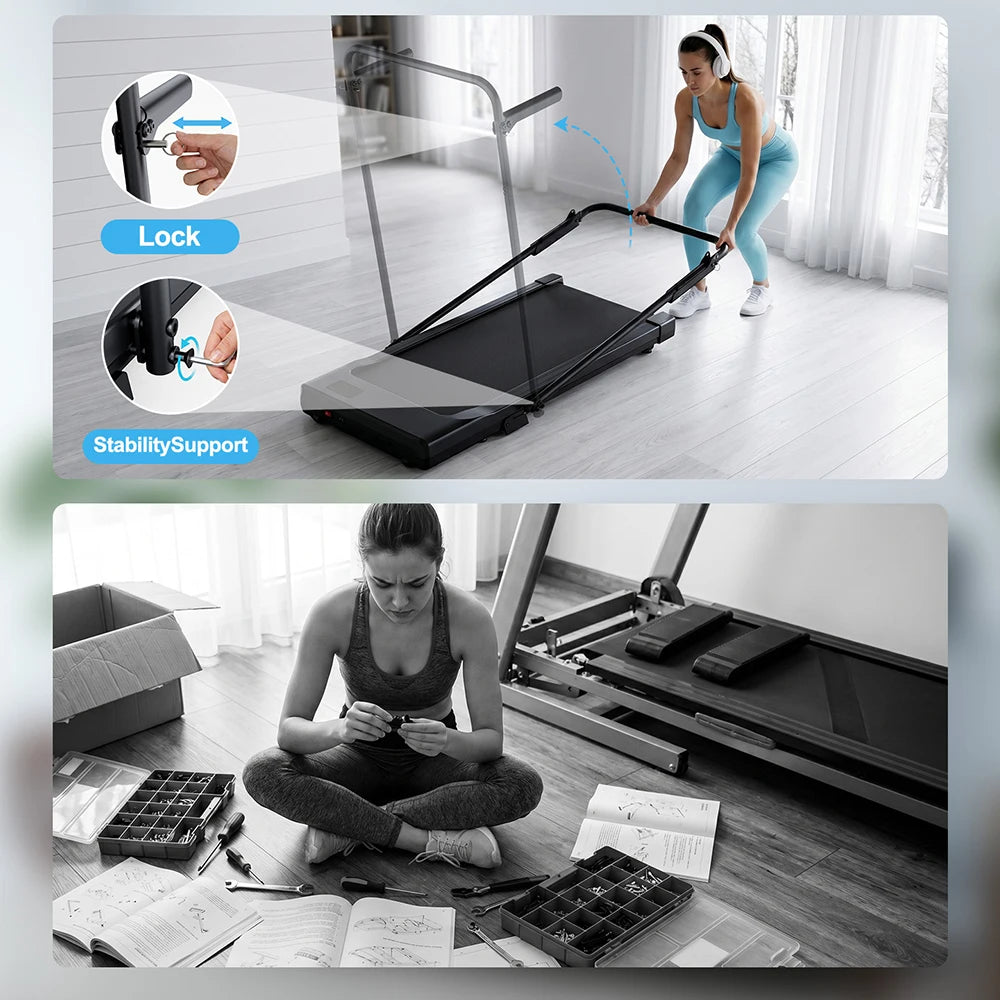 2.5 HP Treadmill for Home with Incline Folding Treadmills Quiet Foldable Running Machine with APP