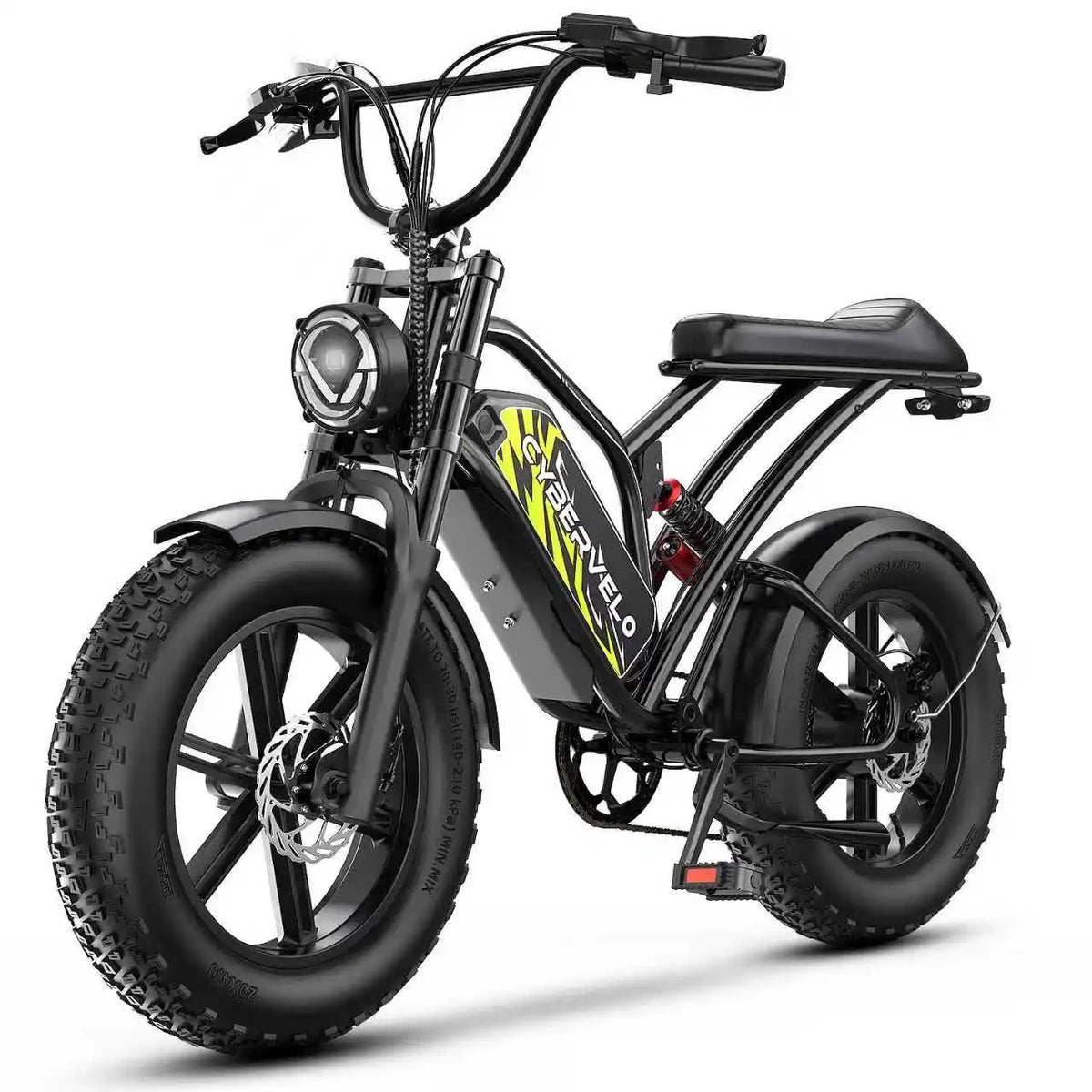 1000W Adults Electric Dirt Bike 20 Inch Fat Tire All-Terrain E-Bike Max 30MPH 48V 20AH/30AH Large Removable Battery Off Road Ebike EK11