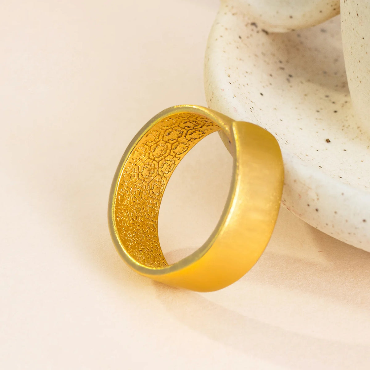 Luxury 24K 9999 Pure Gold real gold Frosted Forte Ring Men's Fashion Forte Ring