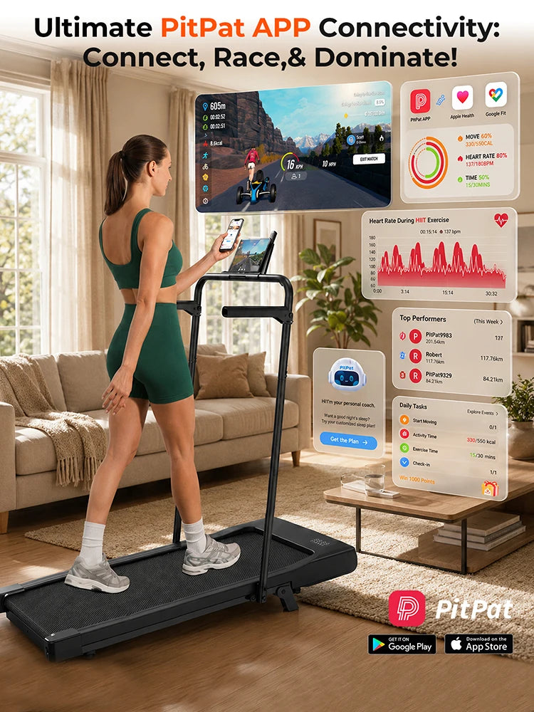 2.5 HP Treadmill for Home with Incline Folding Treadmills Quiet Foldable Running Machine with APP