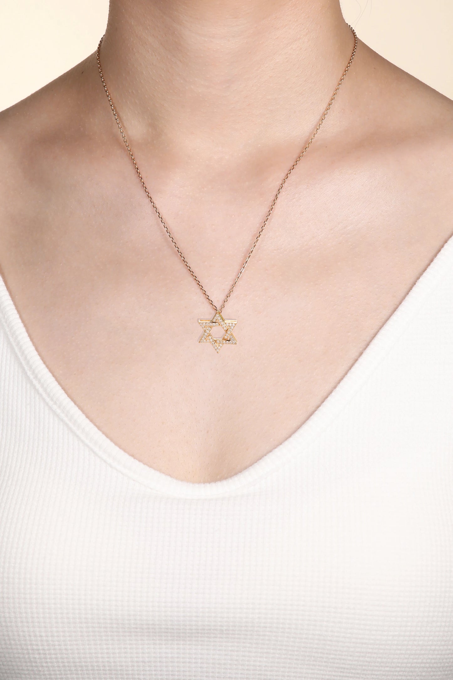 David Star Moissanite Pendant Necklace S925 Pure Silver Twisted Rope Chain Adjustable Fashion Style Exquisite Jewelry