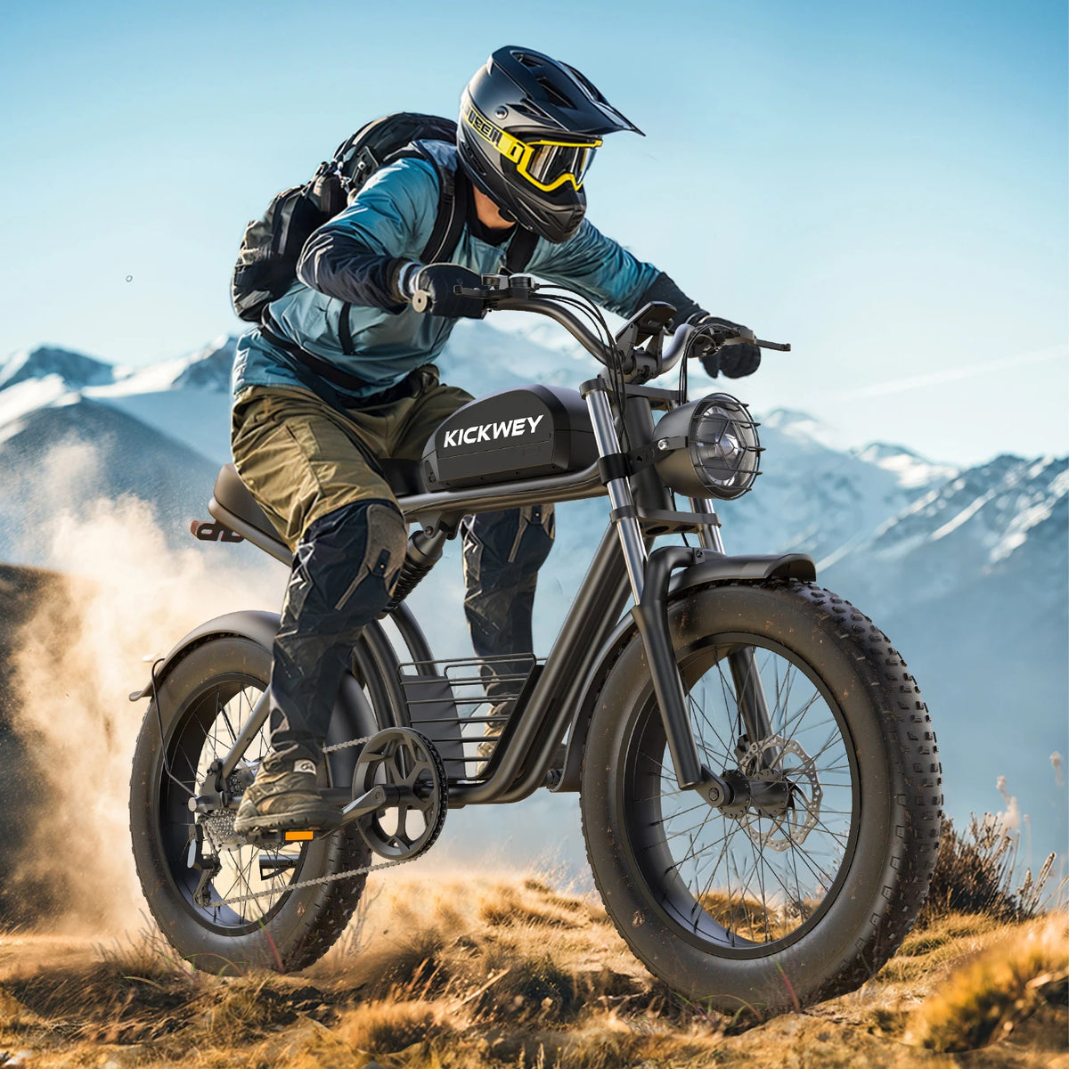 K7 Electric Bike, 3000W Off-Road Electric Bicycle, Full Suspension E-Bike, 20" Fat Tire All-Terrain Electric Dirt Bike
