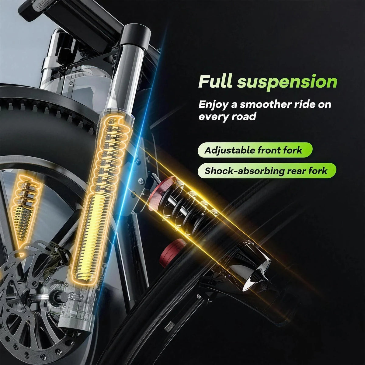 1000W Adults Electric Dirt Bike 20 Inch Fat Tire All-Terrain E-Bike Max 30MPH 48V 20AH/30AH Large Removable Battery Off Road Ebike EK11