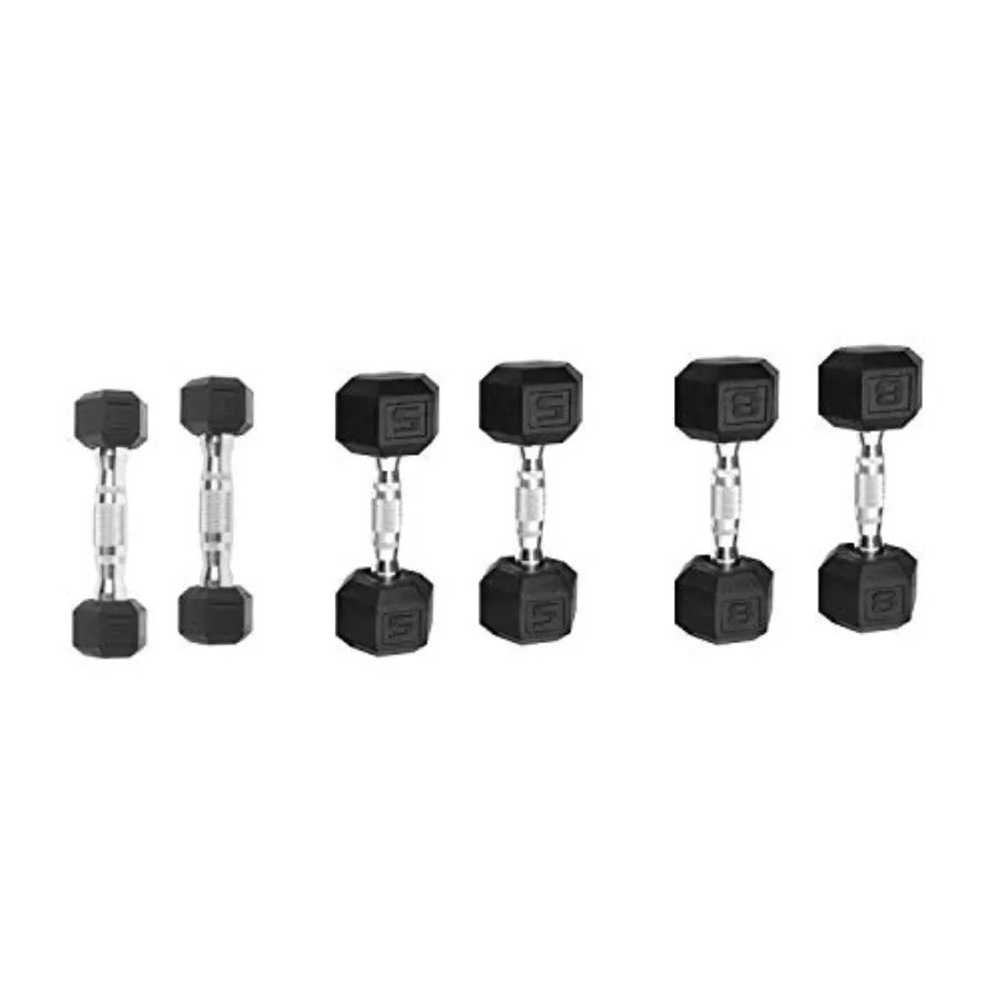 Coated Hex Dumbbell Set for Home Gym Use Black Steel with Rubber Coating 20kg per Pair Durable and Non-Slip Design