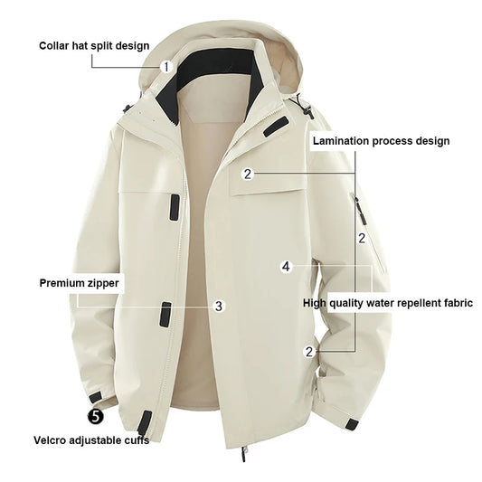 Spring And Autumn Outdoor Single-Flush Water-Repellent Casual Sportswear Hooded Loose Jacket With Removable Hood Loose Jacket
