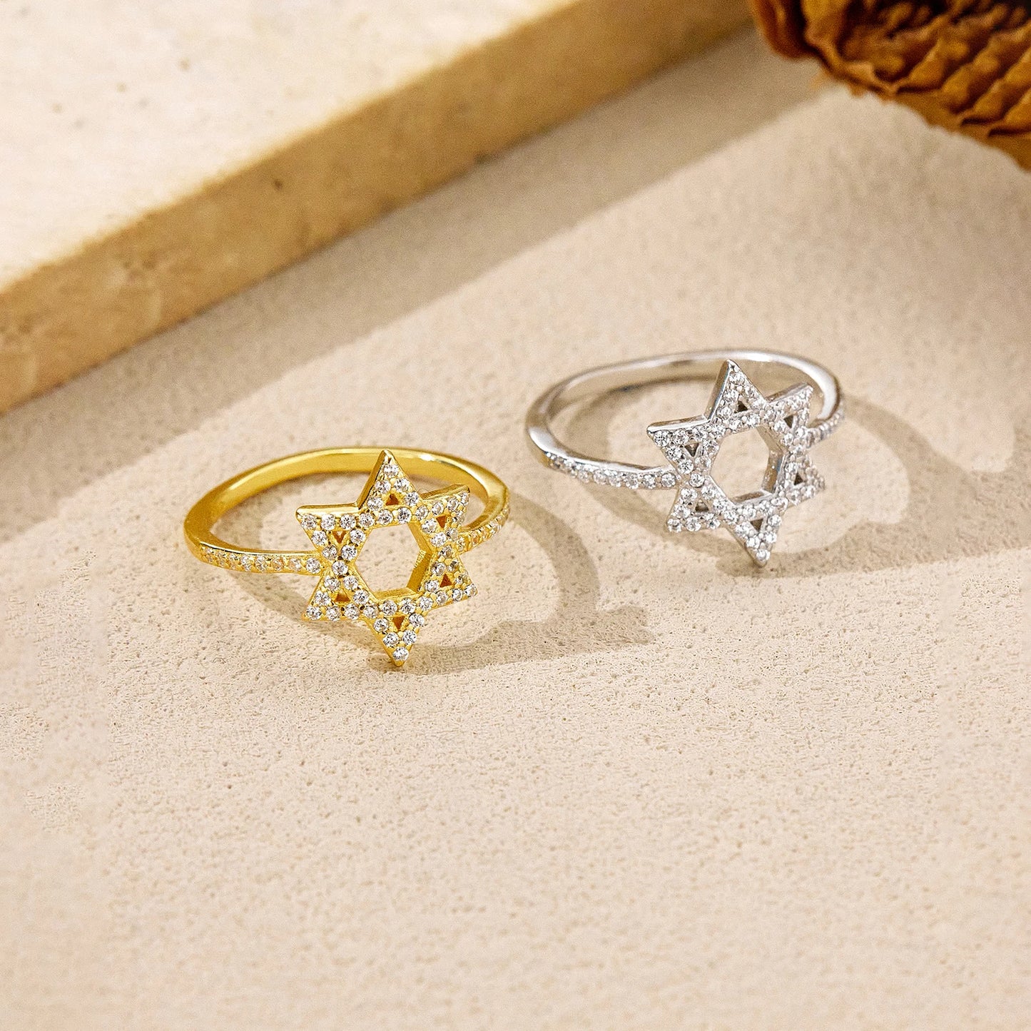925 Sterling Silver Star of David Ring Pave CZ Dazzling Zircon Design 2025 Fine Elegant Jewelry for Party/Daily