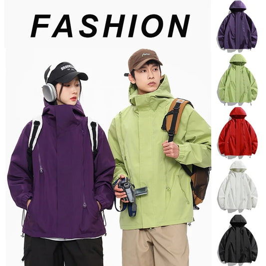 New Couple's Jacket Outdoor Windbreaker Jacket Thin Breathable Windproof Water-Repellent Jacket Mountaineering Travel Sportswear