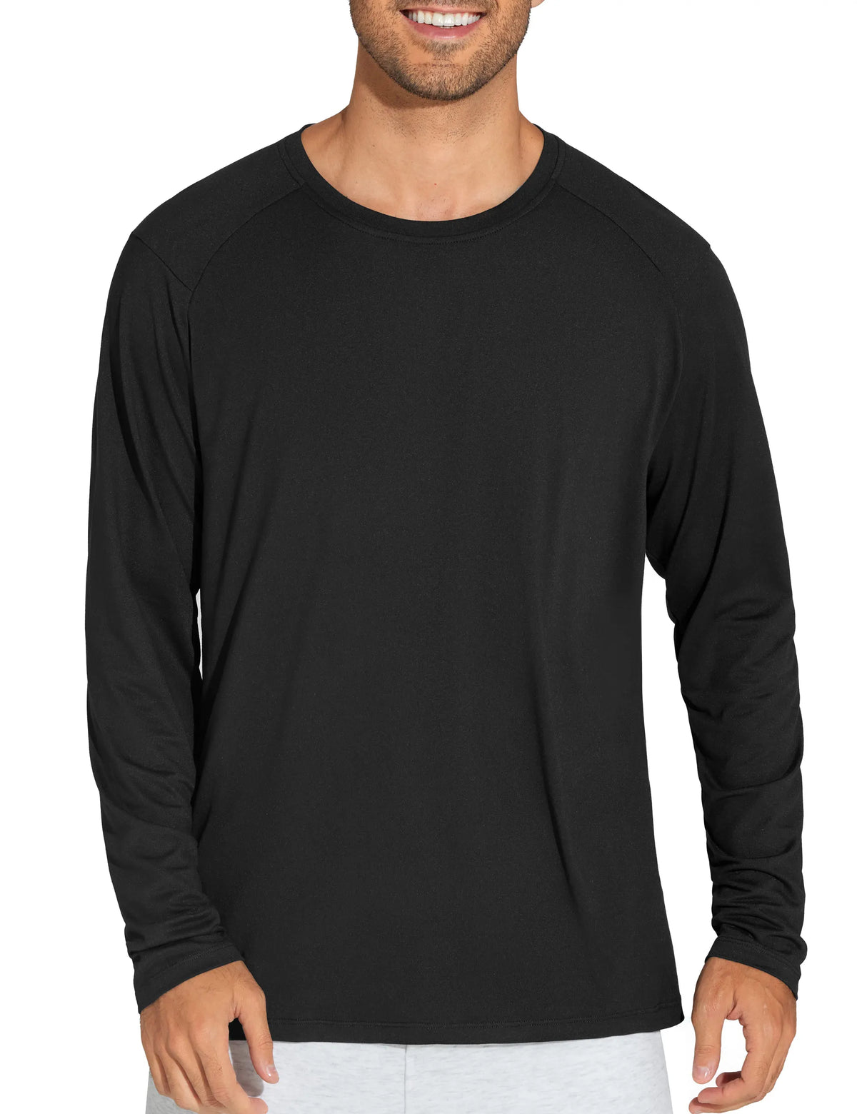 Men's Long Sleeve Soft Workout Shirts UPF 50+ Fall Lightweight Athletic Pullover Tops for Hiking Running