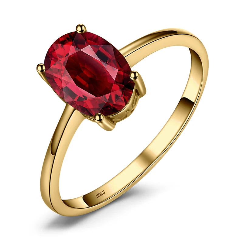 JewelryPalace Genuine Garnet  Amethyst Citrine Peridot Blue Topaz 925 Sterling Silver Rings for Women Colorful Gemstone Jewelry