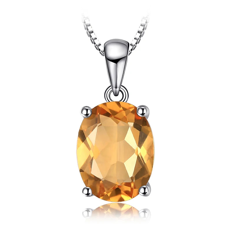 Natural Garnet Amethyst Citrine Peridot Blue Topaz 925 Sterling Silver Pendant Necklace Gemstone Jewelry No Chain