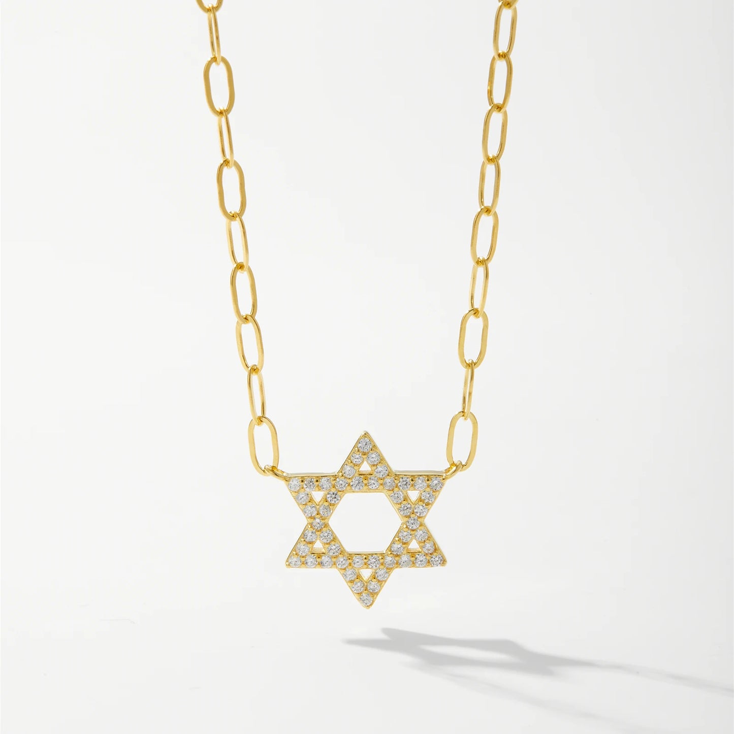Women 925 Sterling Silver Star Of David CZ Pave Zircon Pendant Necklace with Horoscope Chain 2026 Luxury Wedding Jewelry